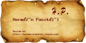 Hermán Paszkál névjegykártya